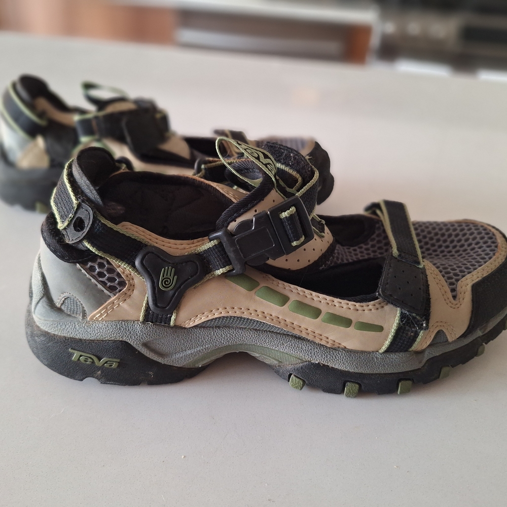 Teva Black and Tan Water Shoes, W6